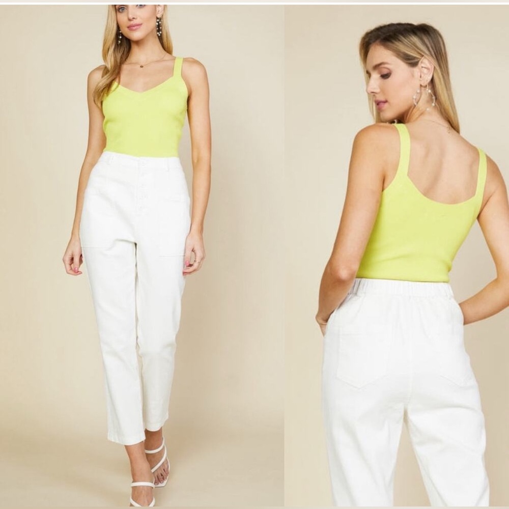 Women's White High-Waisted Pants